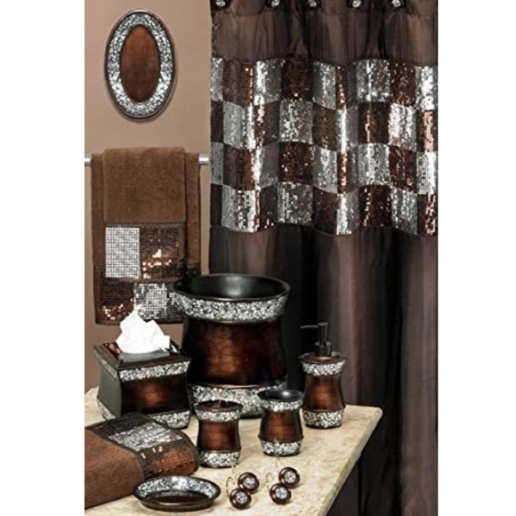 Elite Toothbrush Holder Bronze Glass Crystal Trim - Picture 4 of 6